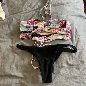 Frankies bikinis top and Mikoh black bottoms